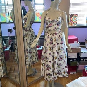 8 cut out fitted bodice cotton halter sundress size2